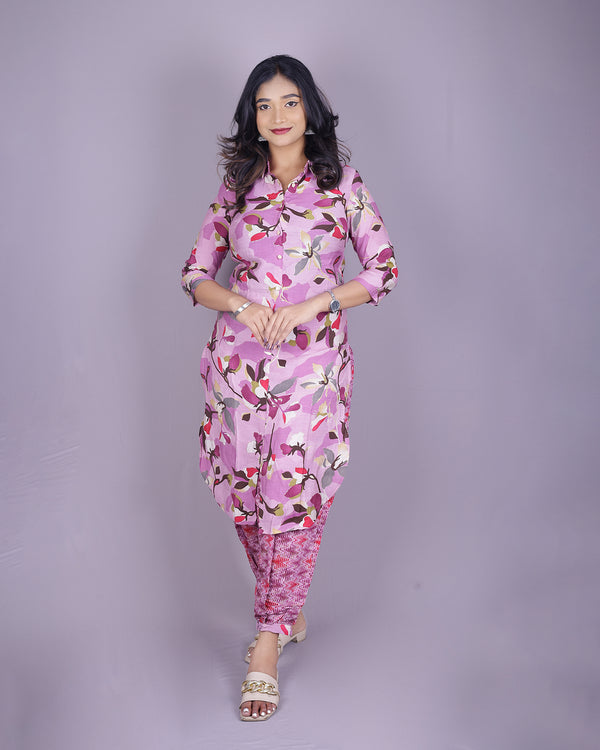 ROMAN SILK-CORD SET FOIL PRINT 2-PIECE KURTA SET