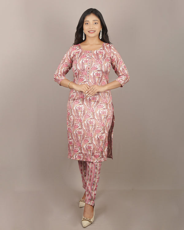 COTTON MIRROR WORK TOP BOTTOM - 2 PIECE KURTA SET